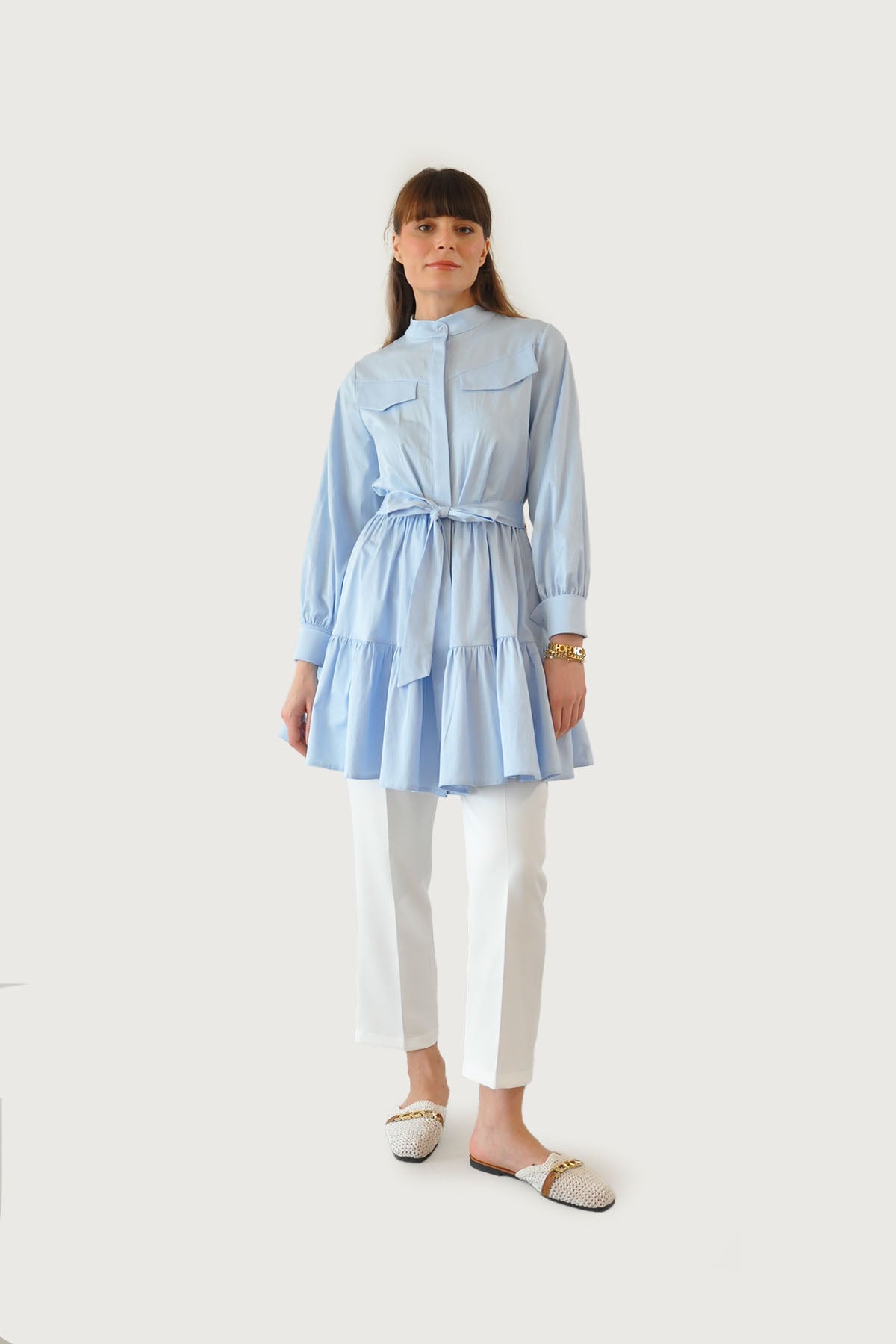 Alice Katlı Tunik - Bebe Mavisi