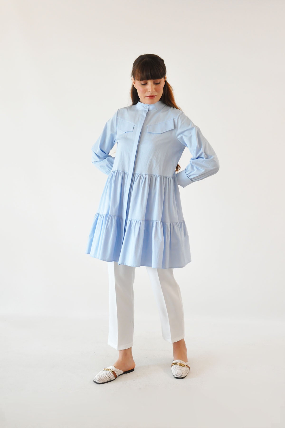 Alice Katlı Tunik - Bebe Mavisi