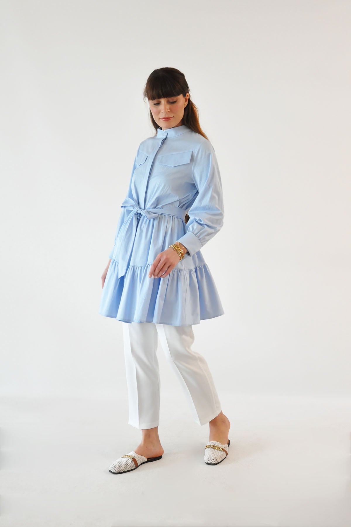 Alice Katlı Tunik - Bebe Mavisi