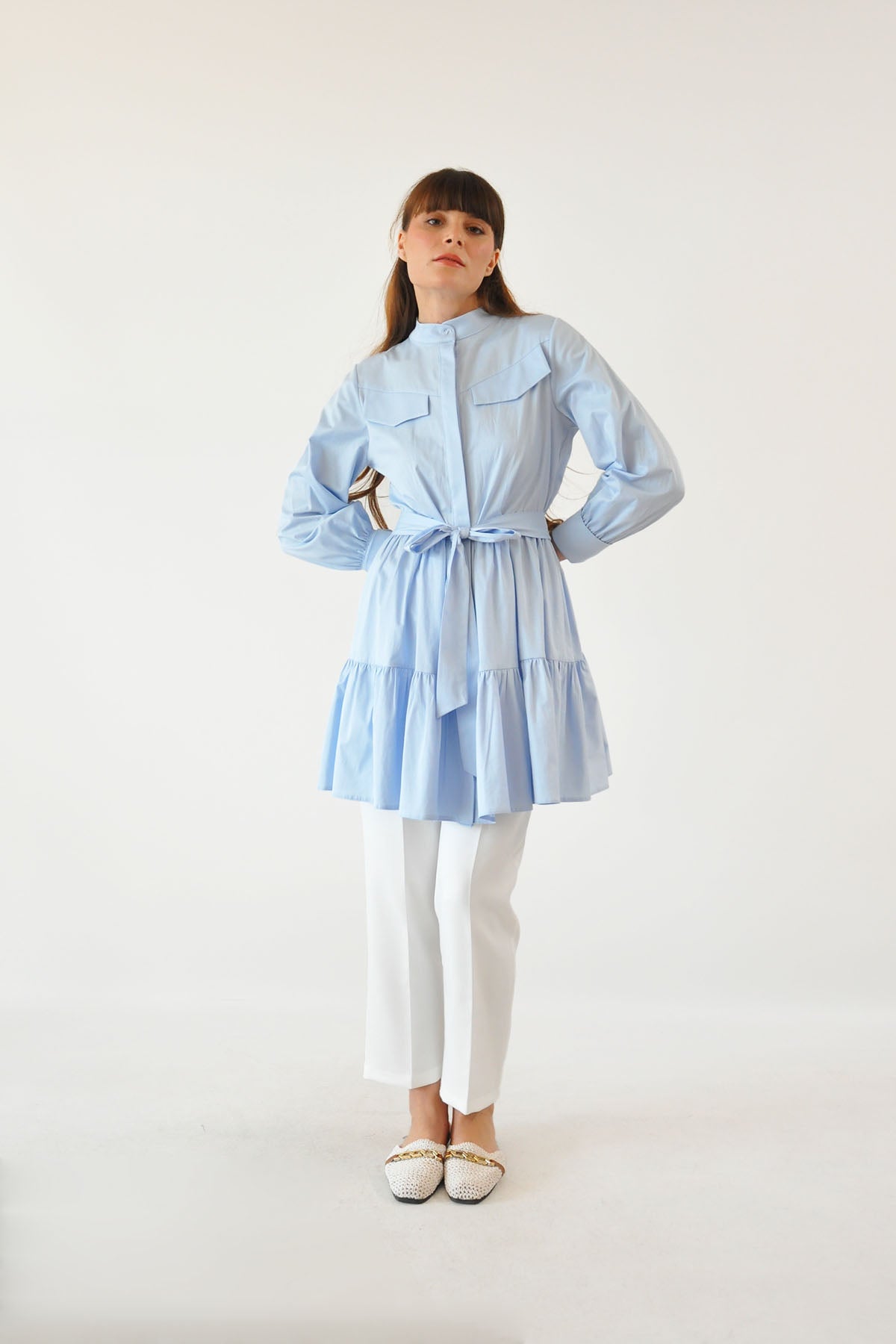 Alice Katlı Tunik - Bebe Mavisi
