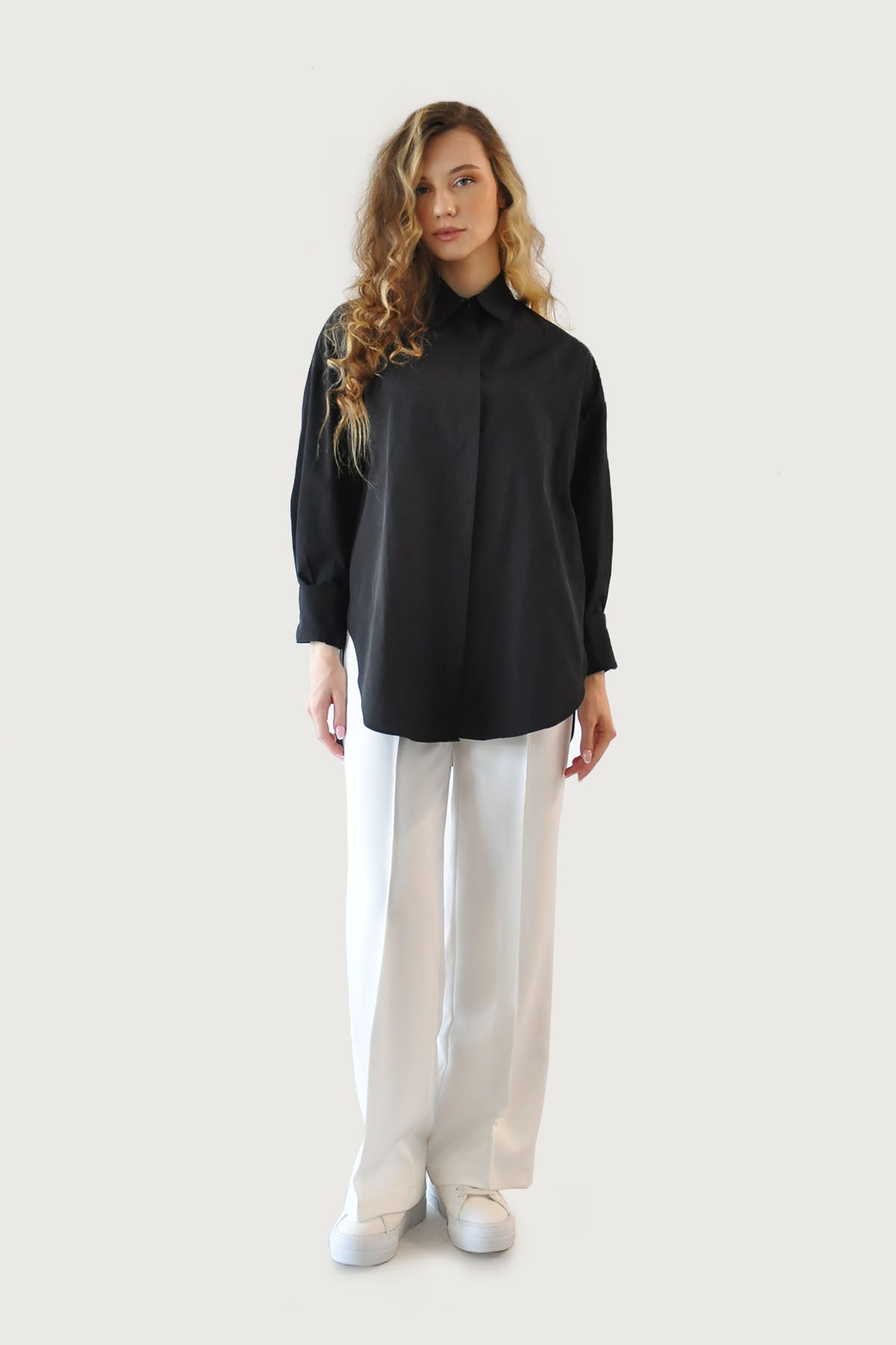 Basic Poplin Gömlek - Siyah