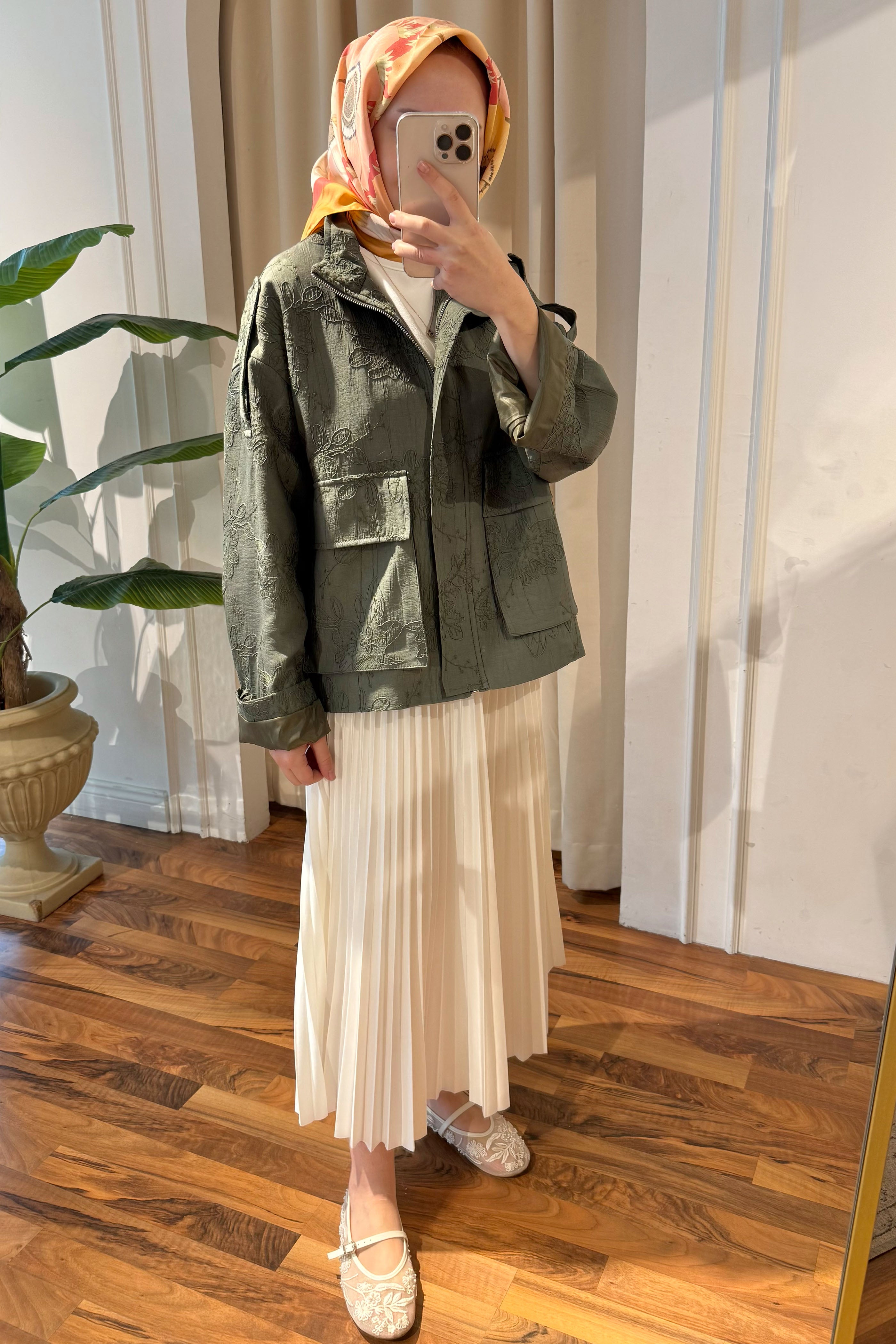 Desenli Ceket - Yeşil