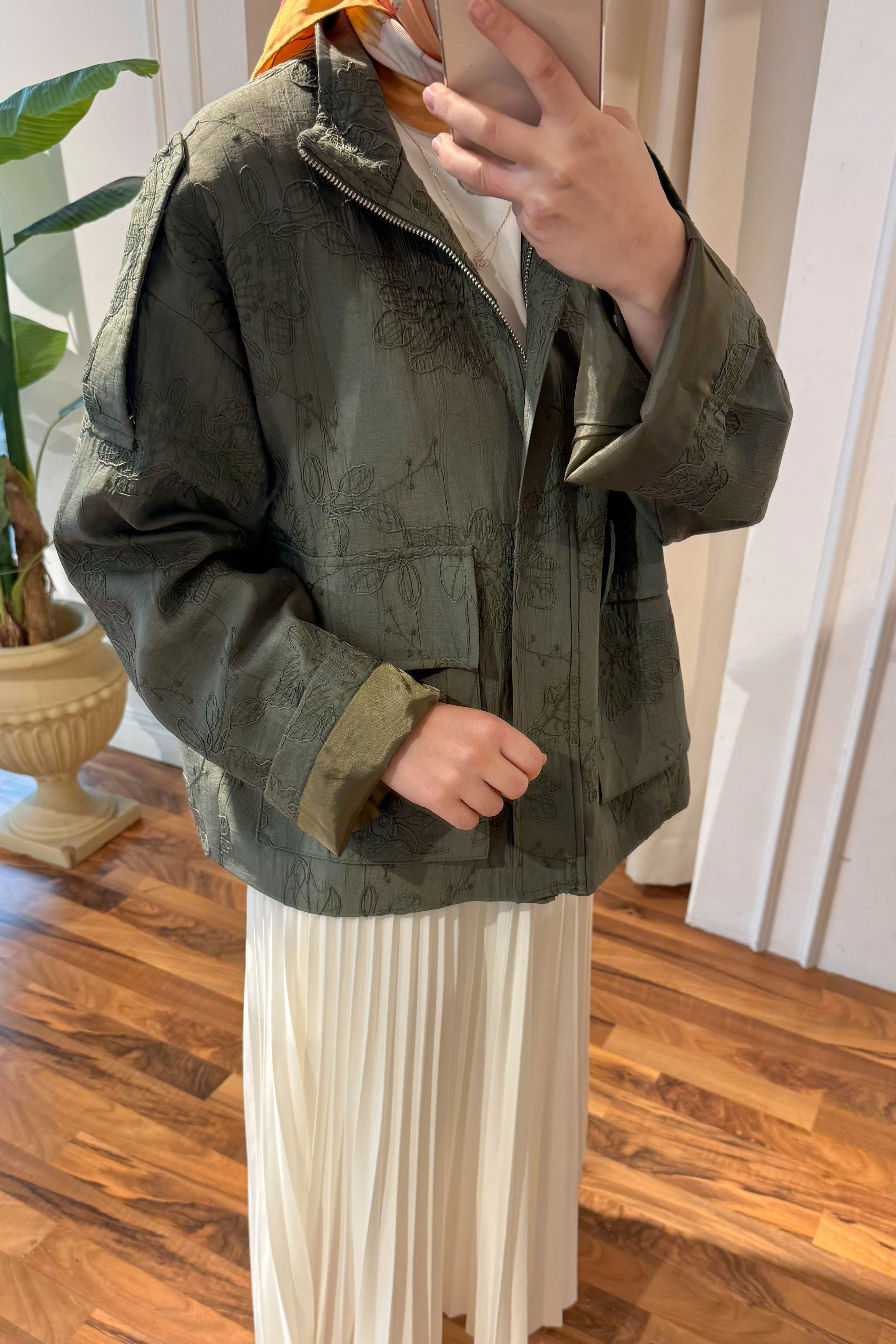 Desenli Ceket - Yeşil