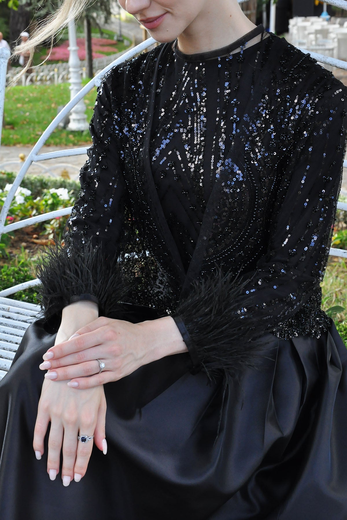 Helen Boncuklu Ceket - Siyah
