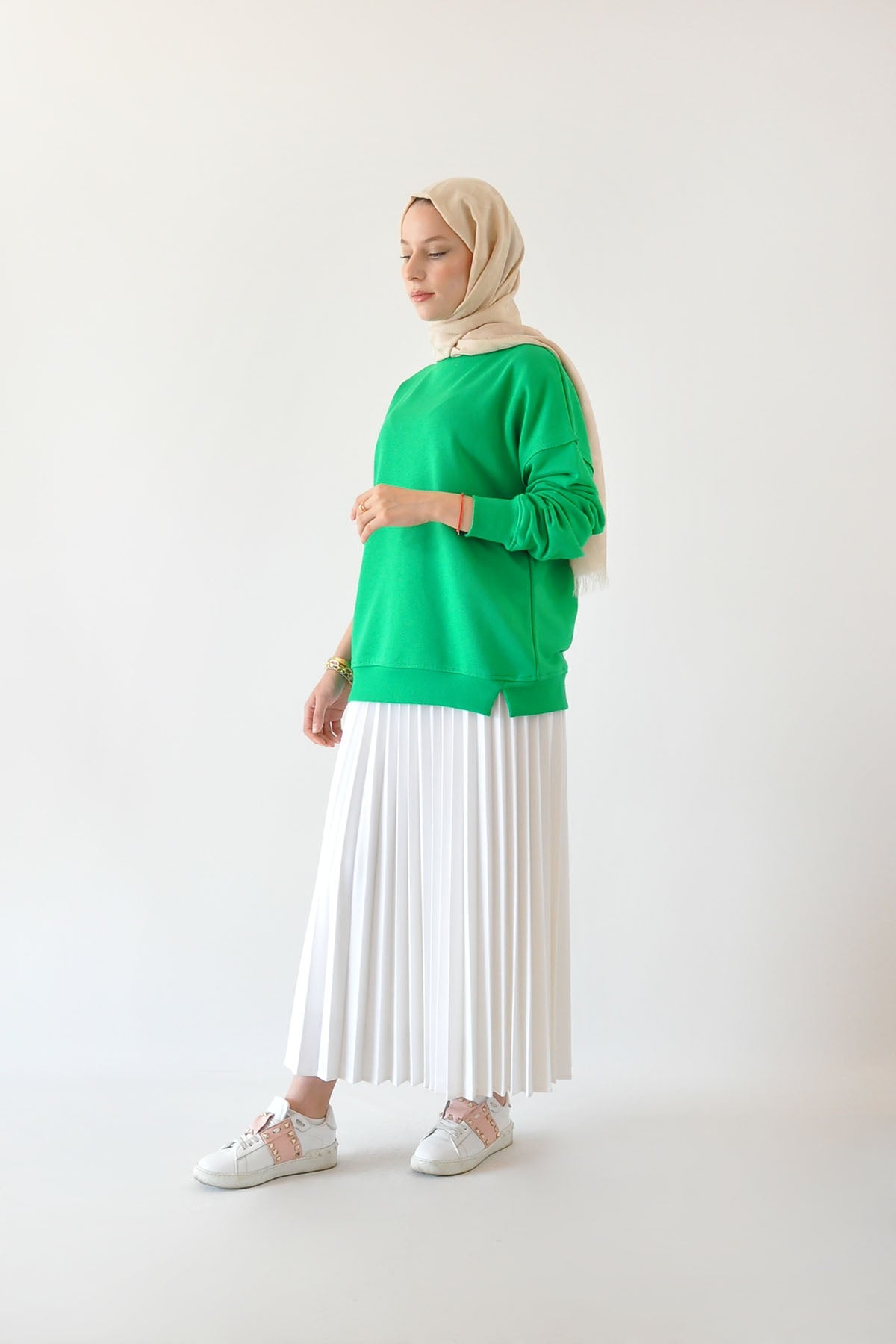 İki İplik Basic Sweat - Yeşil