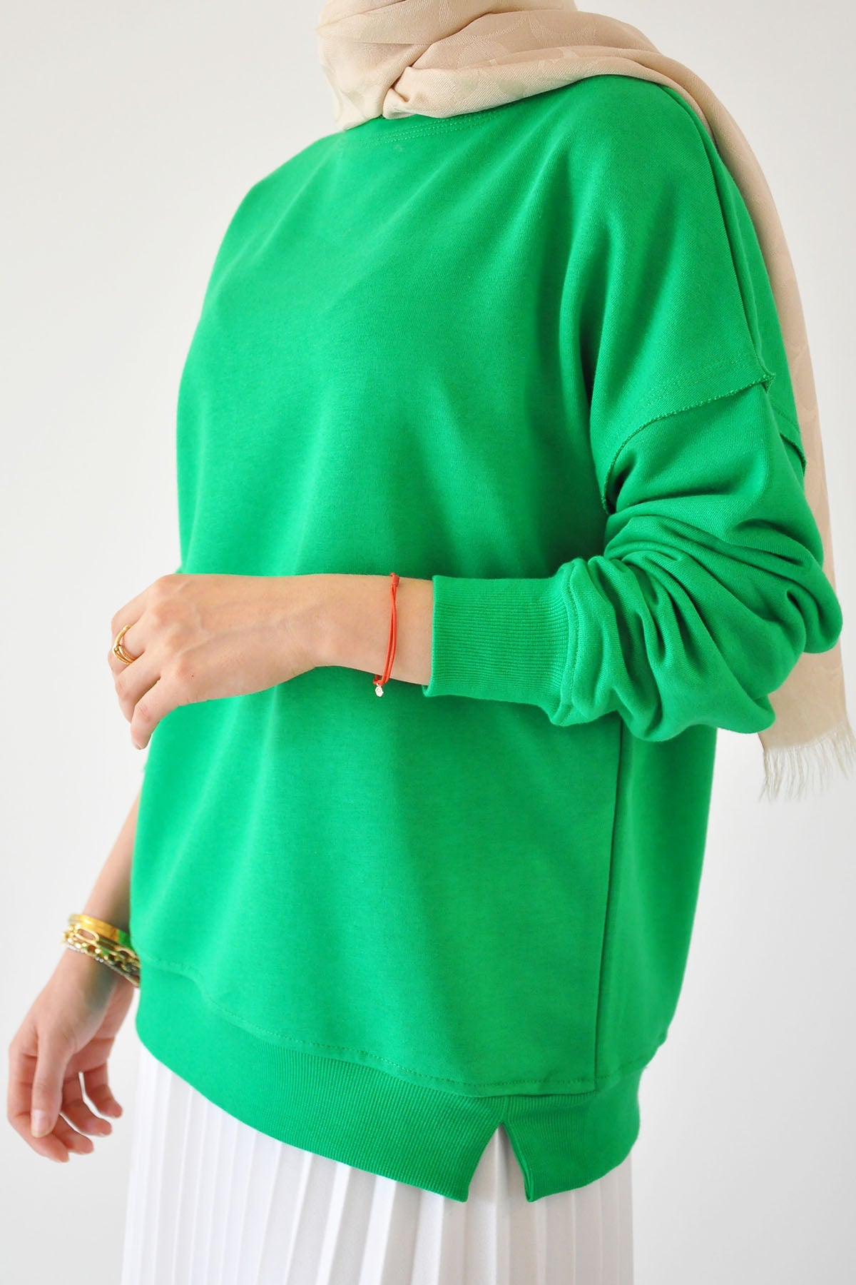 İki İplik Basic Sweat - Yeşil