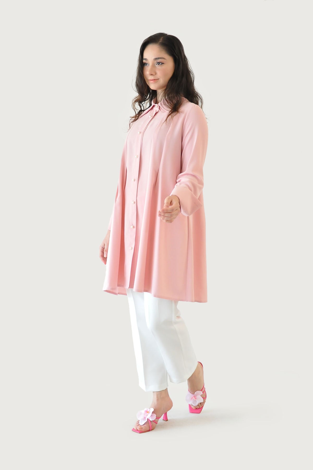 İncili Gömlek - Pembe