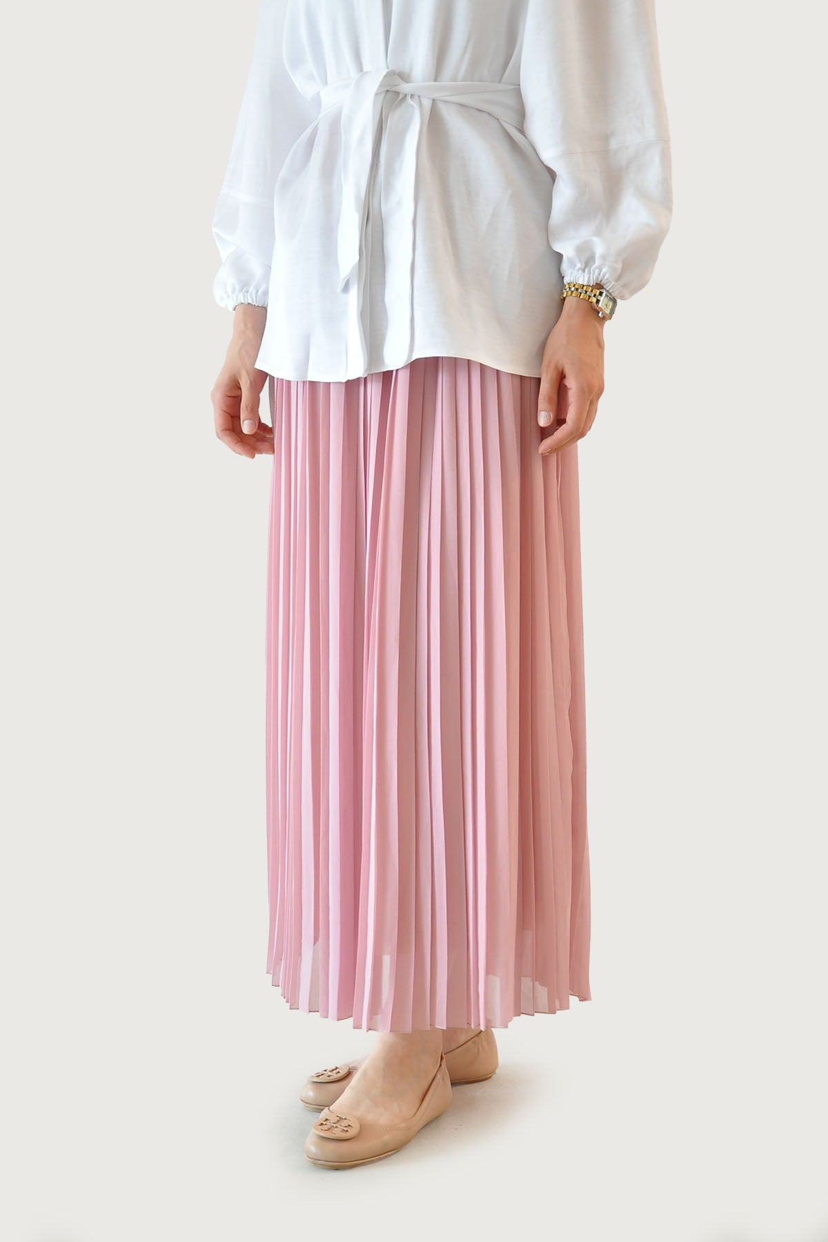 Luna Piliseli Etek - Pembe