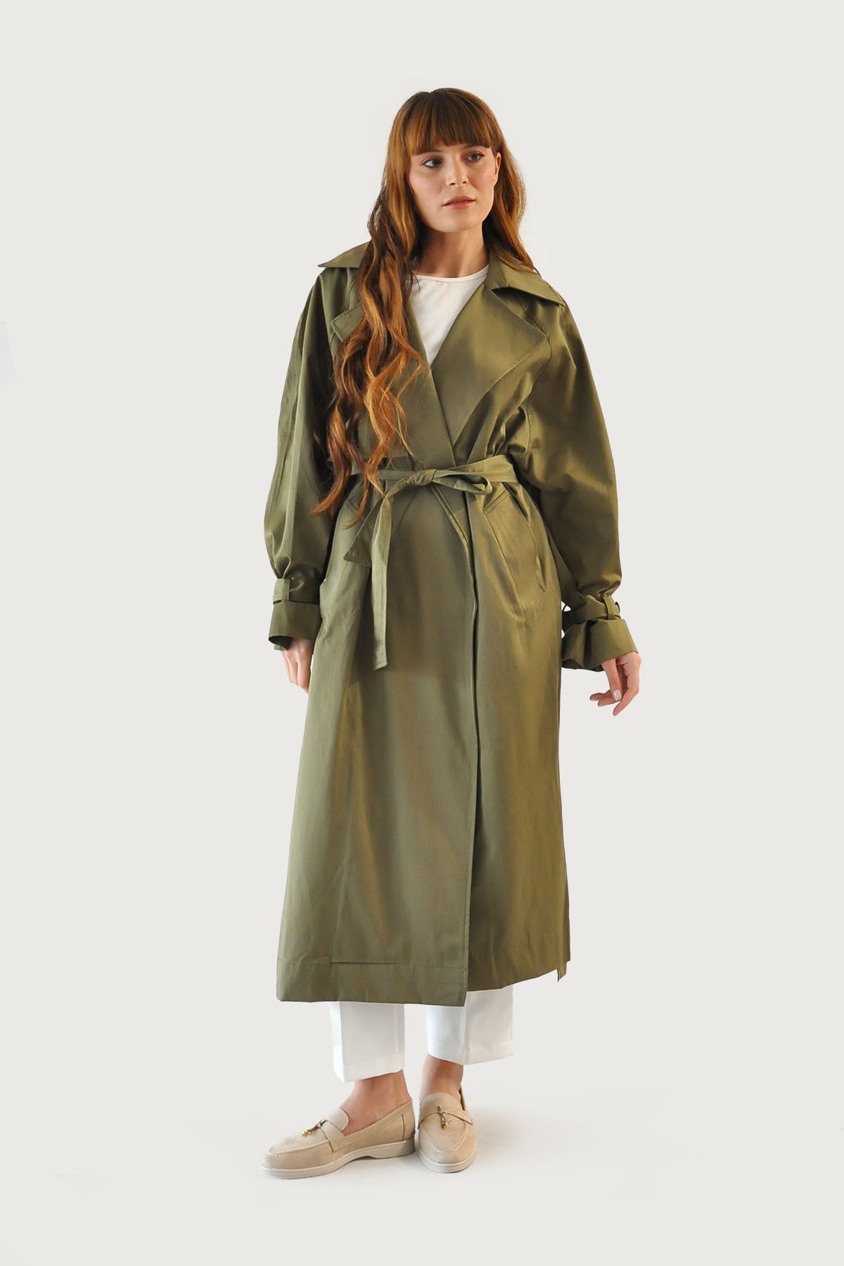 Oversize Trençkot - Haki