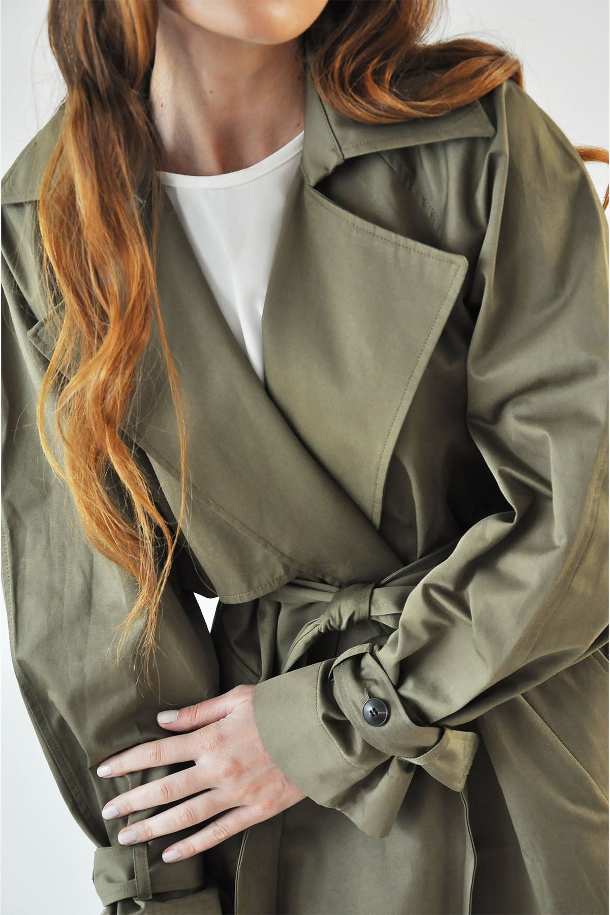 Oversize Trençkot - Haki
