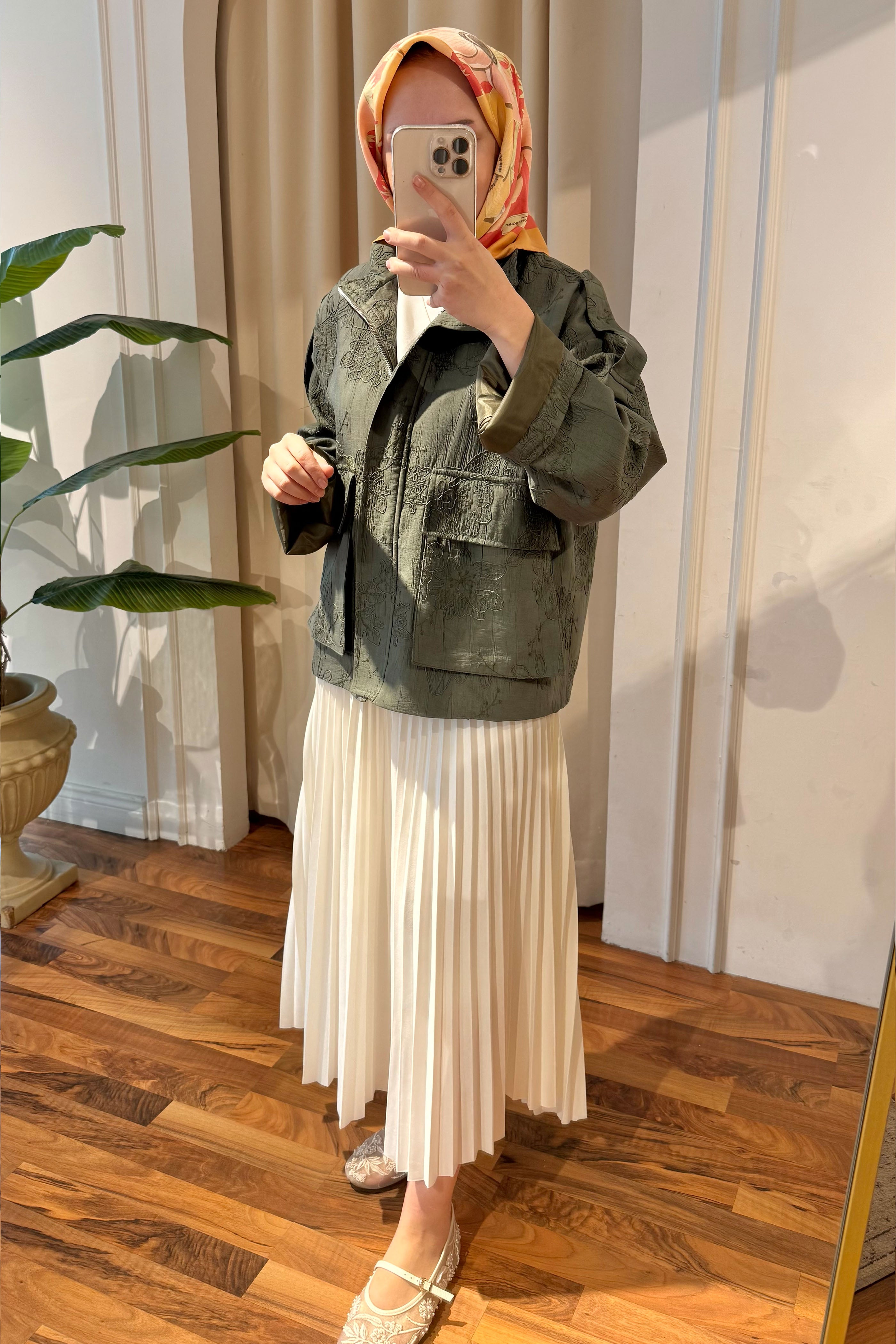 Desenli Ceket - Yeşil