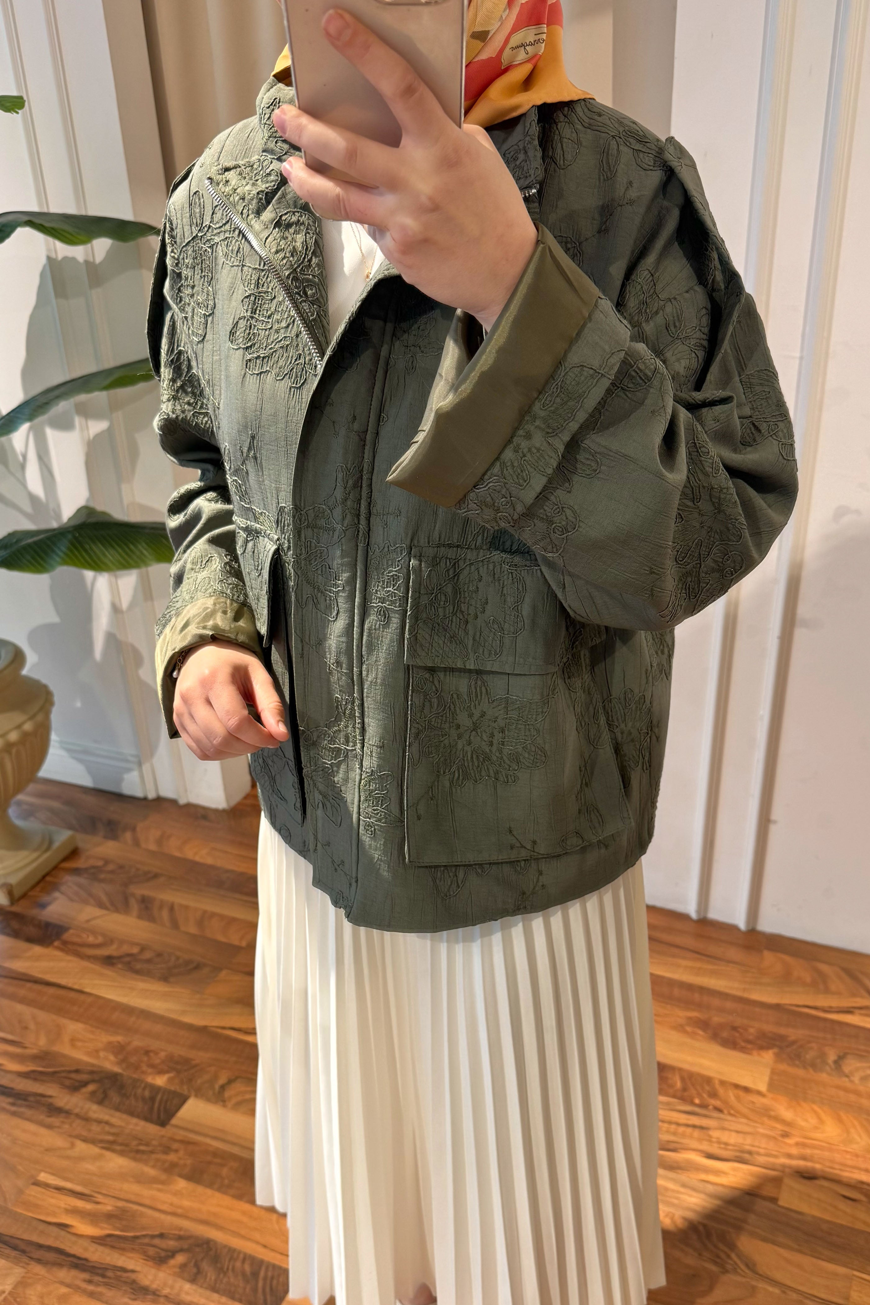 Desenli Ceket - Yeşil