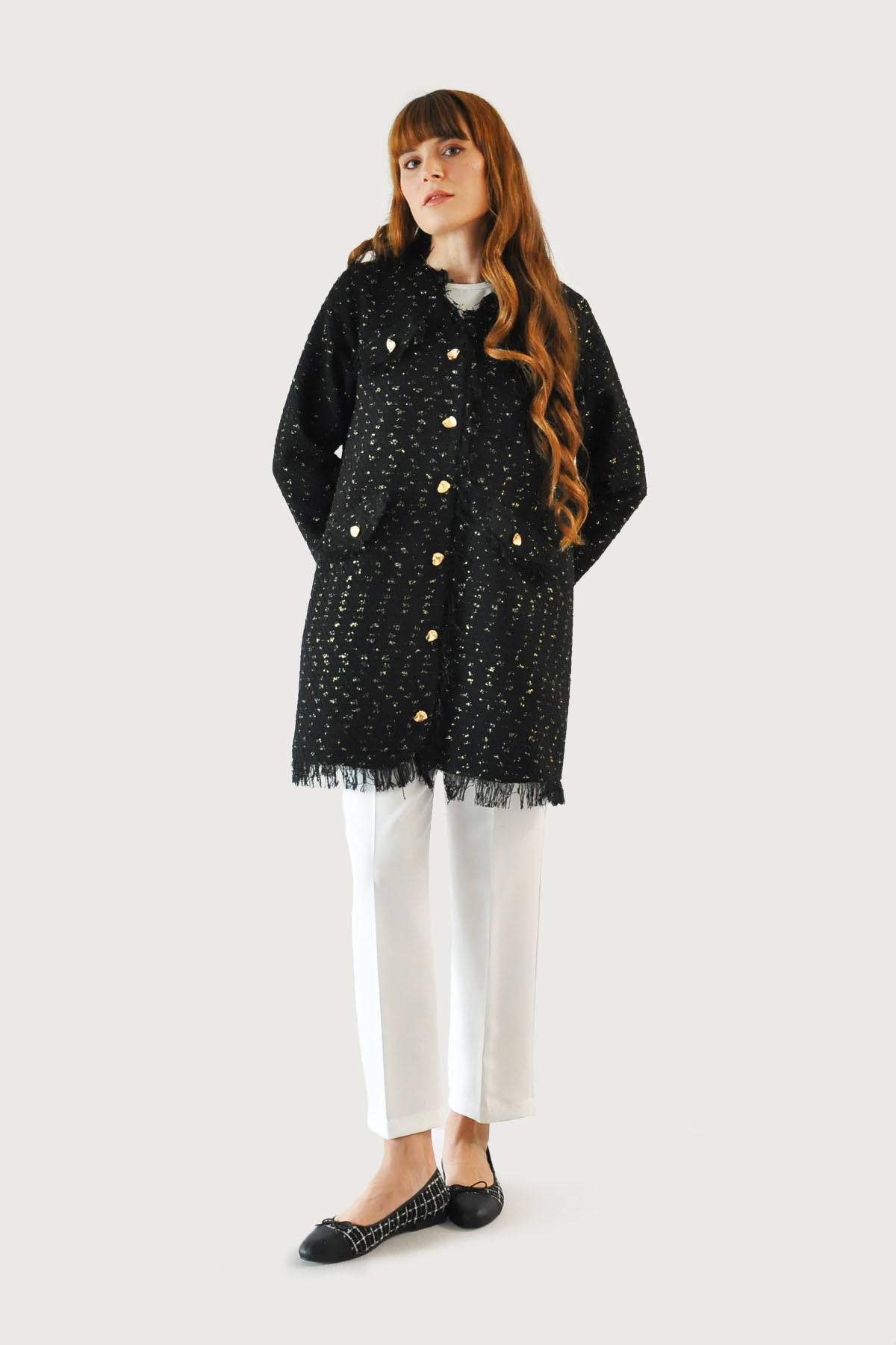 Leila Tüvit Ceket - Siyah