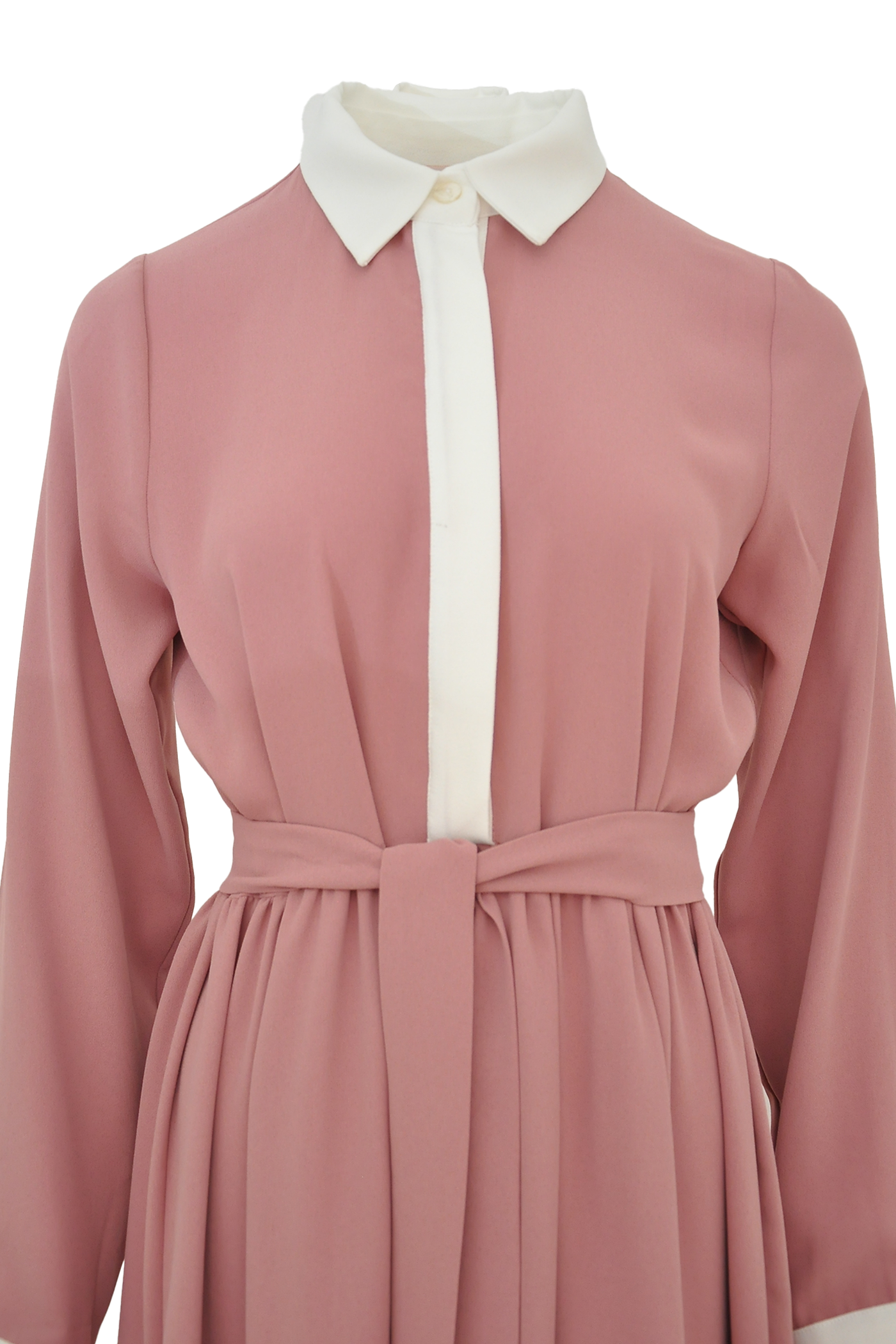 Şeritli Elbise - Pembe